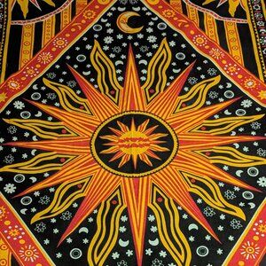 Celestial Sun Moon Stars Planet Tapestry,80x56